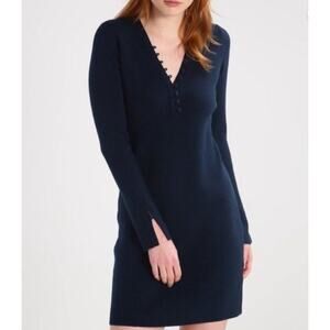 Club Monaco Evangah wool blend emerald green long sleeve knit sweater mini dress